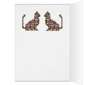 Colorful Modern Cat Quilt Pattern Note Card (Binnen (Links))