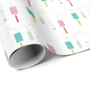 Colorful Modern Chinese Lantern Minimalist Pattern Cadeaupapier