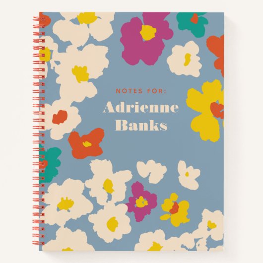 Colorful Modern Flowers Personalized Notitieboek (Voorkant)