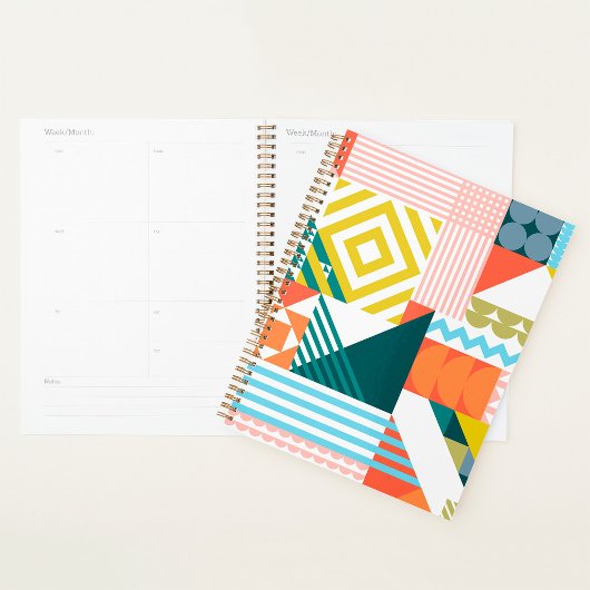 Colorful Modern Geometric Abstract Patroon Planner