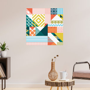 Colorful Modern Geometric Abstract Patroon Poster