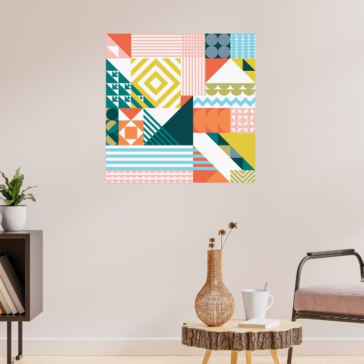 Colorful Modern Geometric Abstract Patroon Poster