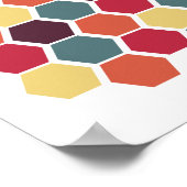 Colorful Modern Geometric Hexagon Honeycomb Poster (Hoek)