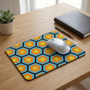 Colorful Modern Geometric Honeycomb Pattern Muismat