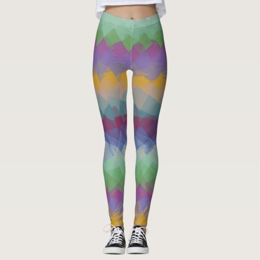 Colorful Modern Geometric Pattern #39 Leggings (Voorkant)