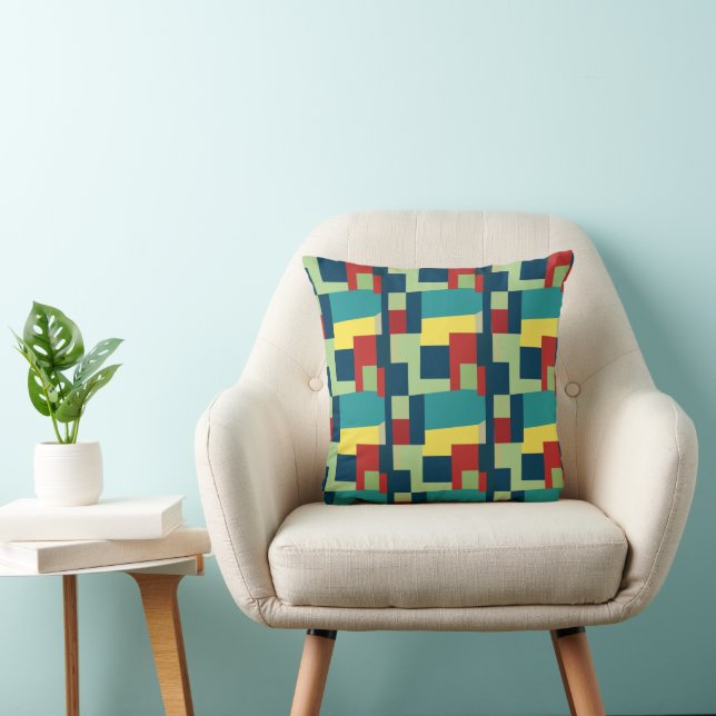 Colorful Modern Geometric Pattern Kussen (Stoel)