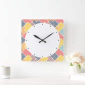 Colorful Modern Geometric Pattern Vierkante Klok (Huis)