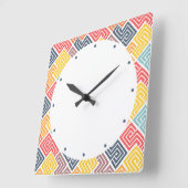 Colorful Modern Geometric Pattern Vierkante Klok (Hoek)