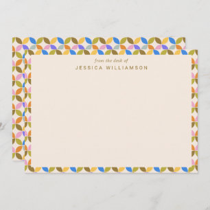 Colorful Modern Geometric Personalized Desk van Notitiekaartje
