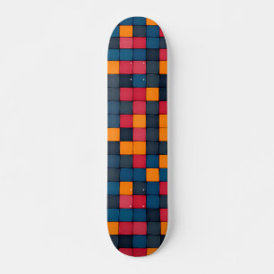 Colorful Modern Geometric Tegel Textern Patroon Skateboard