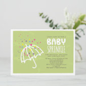 Colorful Modern Green Baby Sprinkle Invitation Kaart (Staand voorkant)