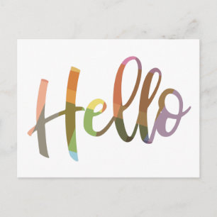 Colorful Modern Hand Lettering Hallo Briefkaart