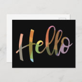 Colorful Modern Handlettering Hallo Greeting Briefkaart (Voorkant / Achterkant)
