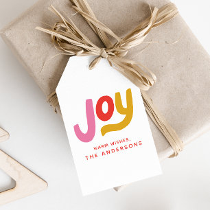 Colorful Modern Joy Holiday Cadeaulabel