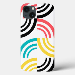 Colorful, modern, leuk, vrolijk geometrisch grafis iPhone 13 hoesje