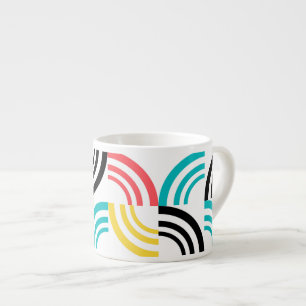 Colorful, modern, leuk, vrolijk geometrisch grafis espresso kop