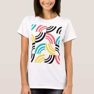 Colorful, modern, leuk, vrolijk geometrisch grafis t-shirt