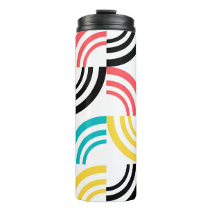 Colorful, modern, leuk, vrolijk geometrisch grafis thermosbeker