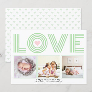 Colorful modern LOVE Valentijnsdag hartfoto Ho Feestdagenkaart