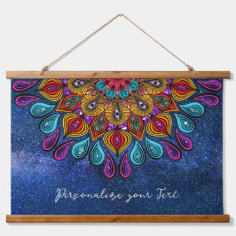 Colorful Modern Mandala Trippy Psychedelic Hippie Hangend Wandkleed