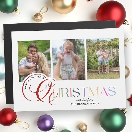 Colorful Modern Merry Christmas Script 3-Photo