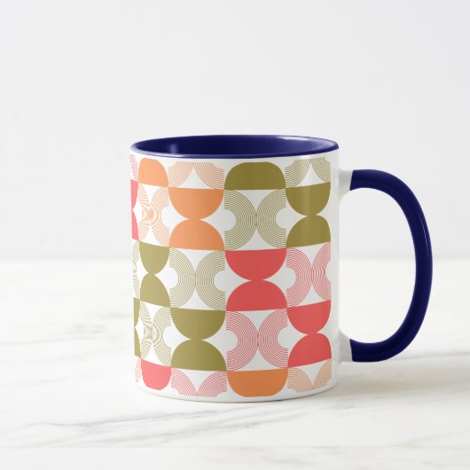 Colorful modern mid-eeuwse patroonretro uit de jar mok (Rechts)