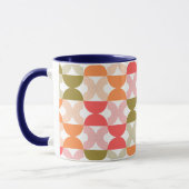 Colorful modern mid-eeuwse patroonretro uit de jar mok (Links)