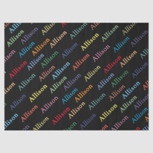 Colorful Modern Monogrammed Simple Black Tissuepapier