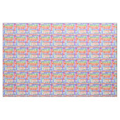 Colorful Modern Name Collage Rainbow Stof (Yard (91,4 cm))