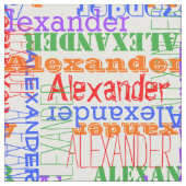 Colorful Modern Name Collage Rainbow Stof (Close Up)