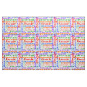 Colorful Modern Name Collage Rainbow Stof (Fat Quarter)