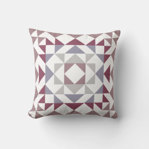 Colorful Modern Quilt Block Geometric Burgundy Kussen
