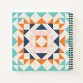 Colorful Modern Quilt Block Geometric Personalized Notitieboek (Achterkant)