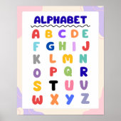 Colorful Modern Rainbow Alphabet Chart Poster (Devant)