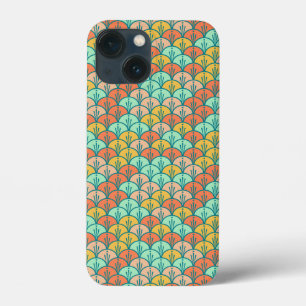 Colorful Modern Trendy Geometric Fish Scale iPhone 13 Mini Hoesje