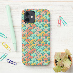 Colorful Modern Trendy Geometric Fish Scale iPhone 12 Hoesje