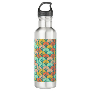 Colorful Modern Trendy Geometric Fish Scale Waterfles