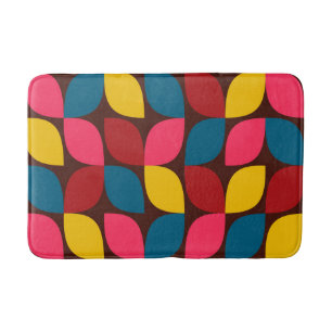 Colorful, modern, trendy, urban flower abstractie badmat