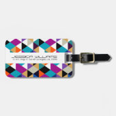 Colorful Modern Triangles Geometric Pattern Bagagelabel (Voorkant horizontaal)