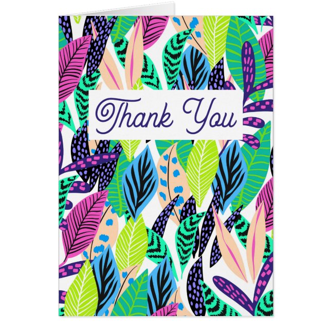 Colorful Modern Tropical Botanical Thank You (Devant)