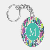 Colorful Modern Tropical Monogram Sleutelhanger (Voorkant Links)