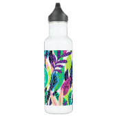 Colorful Modern Tropical Monogram Waterfles (Rechts)
