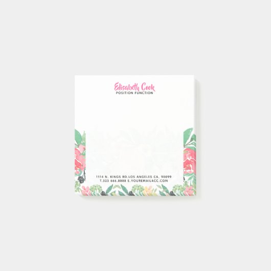 Colorful Modern Waterverven Flowers Post-it® Notes (Voorkant)