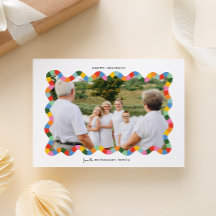 Colorful Modern Wavy Frame Photo Christmas
