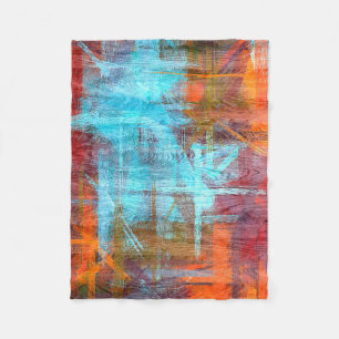 Colorful Modern Wood Grain Achtergrond Fleece Deken