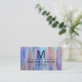 Colorful Modern Wood Grain Monogram #14 Visitekaartje (Staand voorkant)