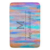 Colorful Modern Wood Grain Monogram #9 Badmat (Voorkant Verticaal)