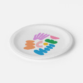 Colorful Moderne Abstracte geometrische vormen Kun Papieren Bordje (Gekanteld)