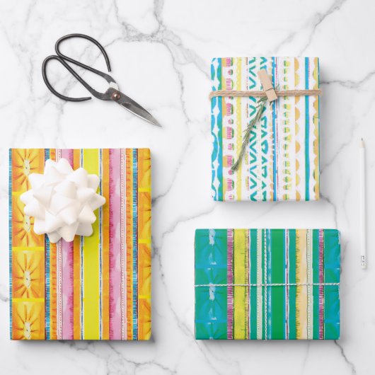 Colorful Moderne Abstracte patronen Inpakpapier Vel (Voorkant)