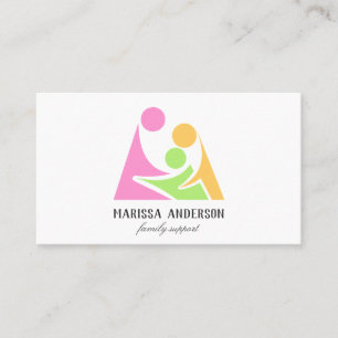 Colorful Moderne Family Support - Eenvoudige Logo Visitekaartje